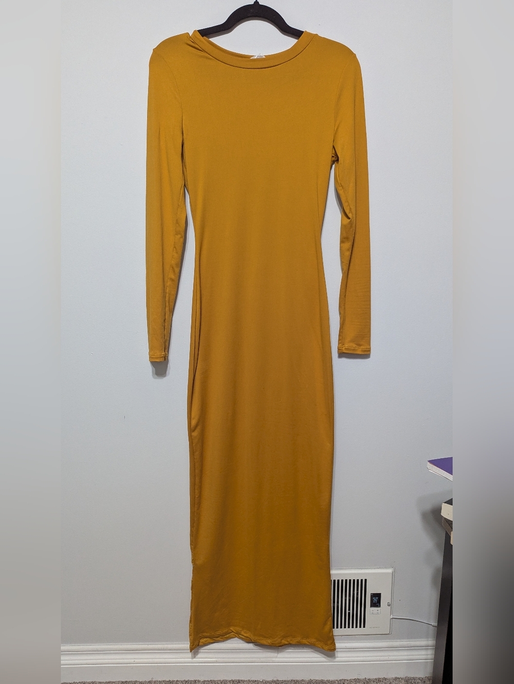 Mustard Long Sleeve Maxi Dress Size Medium